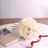 11inch Blush / Cream Real Touch Artificial Silk Peonies Flower Bouquet