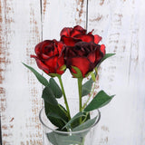 31inch | 24pcs Red, Black Tip Long Stem Artificial Silk Roses Flowers