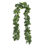 8ft | Green UV Protected Artificial Silk Ivy Leaf Garland Vine, Outdoor/Indoor