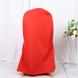 10 Pack Red Polyester Banquet Chair Covers, Reusable Stain Resistant Slip On Chair Covers