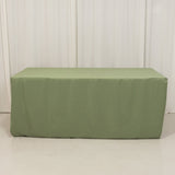 Dusty Sage Green Fitted Polyester Rectangle Tablecloth 6ft Table Cover For 72x30inch Tables