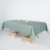 60"x102" Dusty Blue Rectangular Tablecloth, Linen Table Cloth Slubby Textured, Wrinkle Resistant