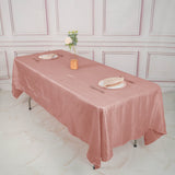 60"x102" Dusty Rose Accordion Crinkle Taffeta Rectangle Tablecloth