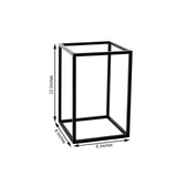 12inch Rectangular Matte Black Metal Wedding Flower Stand, Geometric Column Frame Centerpiece