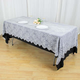 60"x108" Premium Lace White Rectangular Oblong Tablecloth