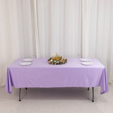 60"x102" Lavender Lilac Premium Scuba Wrinkle Free Rectangular Tablecloth, Scuba Polyester Tableclot