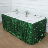 17ft Green 3D Leaf Petal Taffeta Fabric Table Skirt