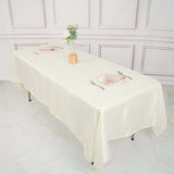 60"x102" Ivory Accordion Crinkle Taffeta Rectangle Tablecloth