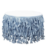 17FT Dusty Blue Curly Willow Taffeta Table Skirt