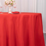 120inch Red 200 GSM Seamless Premium Polyester Round Tablecloth