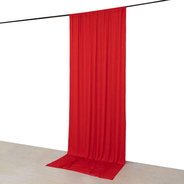 Red 4-Way Stretch Spandex Event Curtain Drapes, Wrinkle Free Backdrop Event Panel with Rod Pockets - 5ftx12ft