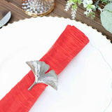 5 Pack | Red Accordion Crinkle Taffeta Cloth Dinner Napkins