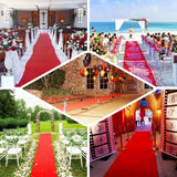 3ftx100ft Hollywood Red Carpet Runner For Party, Red Rayon Wedding Aisle Runner