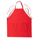 Red Premium Polyester Cooking Chef Apron with Adjustable Neck and Long Ties#whtbkgd