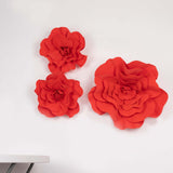 4 Pack | 16inch Large Red Real Touch Artificial Foam DIY Craft Roses