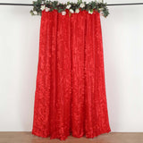 8ftx8ft Red 3D Leaf Petal Taffeta Fabric Event Curtain Drapery, Photo Backdrop Panel