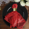 20x20Inch Red Premium Sequin Cloth Dinner Napkin | Reusable Linen
