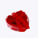 4 Pack | 24 Pcs Red Scented Rose Soap Heart Shaped Party Favors With Gift Boxes And Ribbon