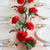 6ft | Red Artificial Silk Rose Hanging Flower Garland, Faux Vine