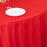 120inch Red Premium Scuba Wrinkle Free Round Tablecloth, Seamless Scuba Polyester Tablecloth