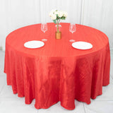 120inch Red Accordion Crinkle Taffeta Round Tablecloth