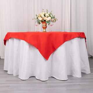 Red Seamless Premium Polyester Square Table Overlay - Add Elegance to Your Event