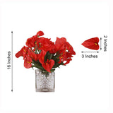 12 Bushes | Red Artificial Silk Mini Calla Lily Flowers, Faux Lilies