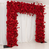 8ftx8ft Roll Up Flower Backdrop for Arch Stand, Red with Fabric Backing - Artificial Silk Roses