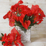 12 Bushes | Red Artificial Silk Mini Calla Lily Flowers, Faux Lilies