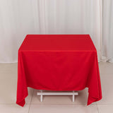 70" Red Premium Scuba Wrinkle Free Square Tablecloth, Scuba Polyester Tablecloth