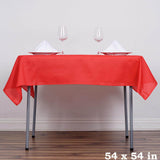 54"x54" Red Square Polyester Table Overlay