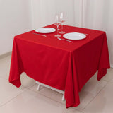 70" Red Premium Scuba Wrinkle Free Square Tablecloth, Scuba Polyester Tablecloth