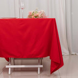 70" Red Premium Scuba Wrinkle Free Square Tablecloth, Scuba Polyester Tablecloth