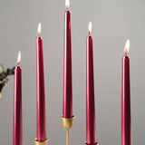 12 Pack | Metallic Red 10inch Premium Wax Taper Candles, Unscented Candles