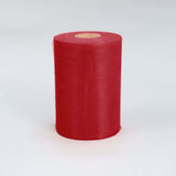 6Inchx100 Yards Red Tulle Fabric Bolt, Sheer Fabric Spool Roll For Crafts