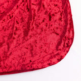 Red Crushed Velvet Spandex Stretch Wedding Chair Cover With Foot Pockets - 190 GSM