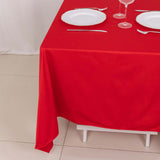 70" Red Premium Scuba Wrinkle Free Square Tablecloth, Scuba Polyester Tablecloth