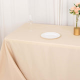 90x132inch Beige Seamless Premium Polyester Rectangular Tablecloth - 200GSM