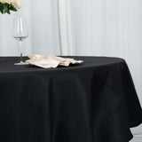 90" Black Premium Polyester Round Tablecloth - 220GSM