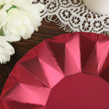 7inch Geometric Burgundy Dessert Appetizer Paper Plates, Disposable Salad Party Plates - 400 GSM