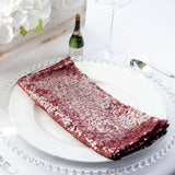 20Inchx20Inch Burgundy Premium Sequin Cloth Dinner Napkin | Reusable Linen