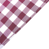 60"x126" White Burgundy Buffalo Plaid Rectangle Tablecloth, Checkered Polyester Tablecloth