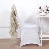 Beige Chiffon Curly Chair Sash