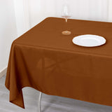 60"x102" Cinnamon Brown Polyester Rectangular Tablecloth