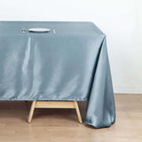 60"x126" Dusty Blue Satin Rectangular Tablecloth