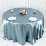 132inch Dusty Blue Seamless Satin Round Tablecloth