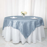 90x90 inches Accordion Crinkle Taffeta Table Overlay - Dusty Blue