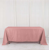 72"x120" Dusty Rose Polyester Rectangle Tablecloth, Reusable Linen Tablecloth