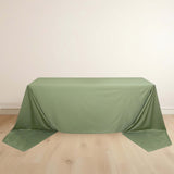 90x156inch Dusty Sage Green Premium Scuba Wrinkle Free Rectangular Tablecloth, Seamless Scuba