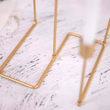 12inch Gold Metal 5-Arm Geometric Taper Candle Holder Candelabra, Wedding Table Centerpiece